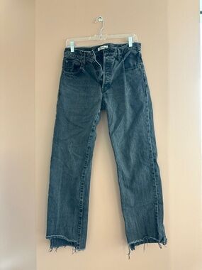 Moussy Straight Leg Black Washed Jeans